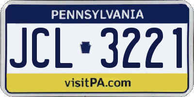 PA license plate JCL3221