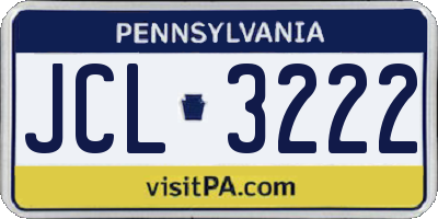 PA license plate JCL3222