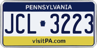 PA license plate JCL3223