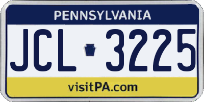 PA license plate JCL3225