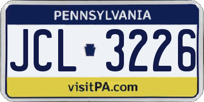 PA license plate JCL3226