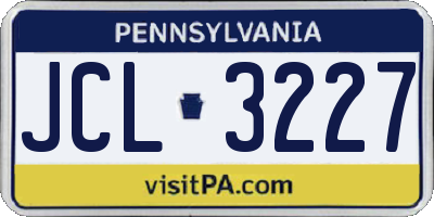 PA license plate JCL3227