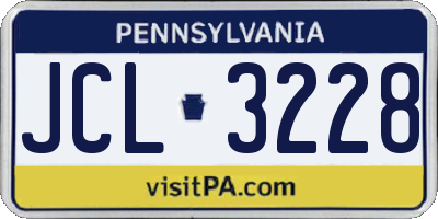 PA license plate JCL3228