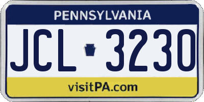 PA license plate JCL3230