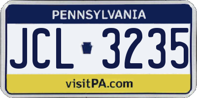 PA license plate JCL3235
