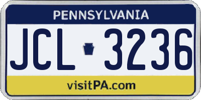 PA license plate JCL3236