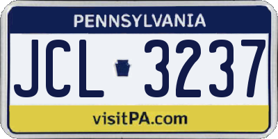 PA license plate JCL3237