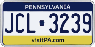 PA license plate JCL3239