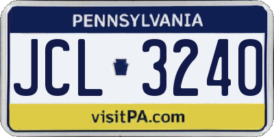PA license plate JCL3240