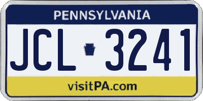 PA license plate JCL3241
