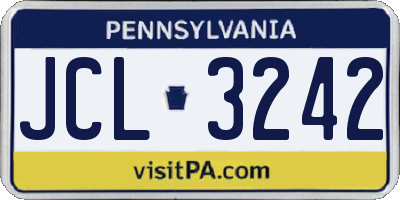 PA license plate JCL3242