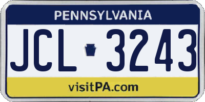 PA license plate JCL3243