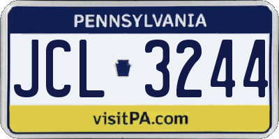 PA license plate JCL3244