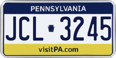 PA license plate JCL3245