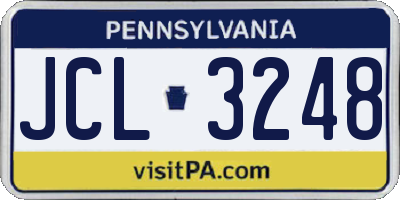 PA license plate JCL3248