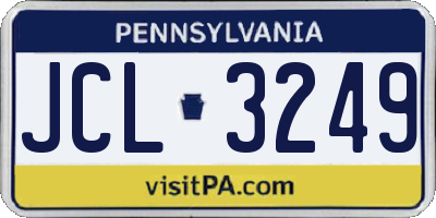PA license plate JCL3249