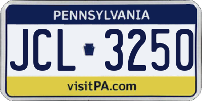 PA license plate JCL3250