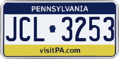PA license plate JCL3253