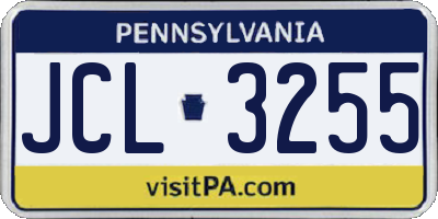 PA license plate JCL3255