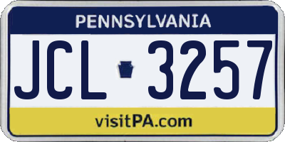 PA license plate JCL3257
