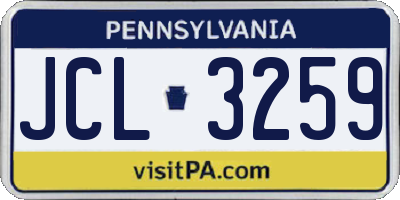 PA license plate JCL3259