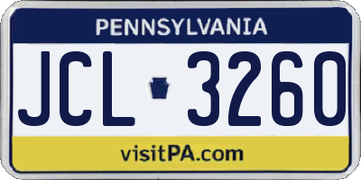 PA license plate JCL3260