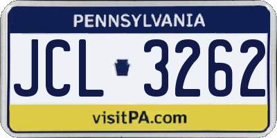 PA license plate JCL3262