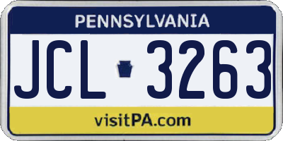 PA license plate JCL3263