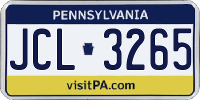 PA license plate JCL3265