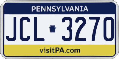 PA license plate JCL3270