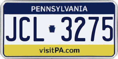 PA license plate JCL3275