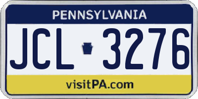 PA license plate JCL3276