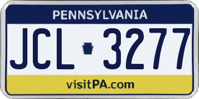 PA license plate JCL3277