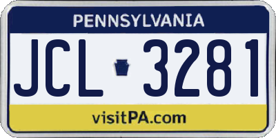 PA license plate JCL3281