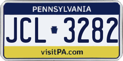 PA license plate JCL3282
