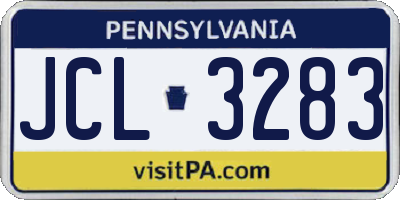 PA license plate JCL3283