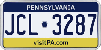 PA license plate JCL3287