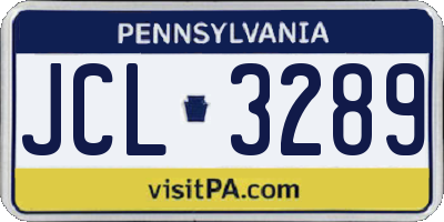 PA license plate JCL3289