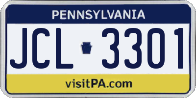 PA license plate JCL3301