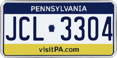 PA license plate JCL3304