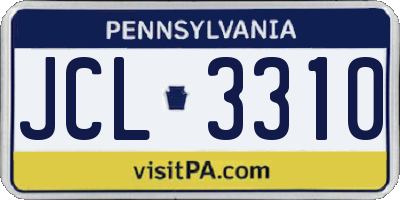 PA license plate JCL3310