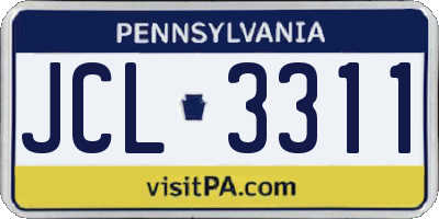 PA license plate JCL3311