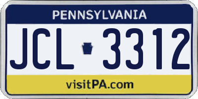PA license plate JCL3312