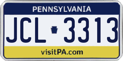 PA license plate JCL3313