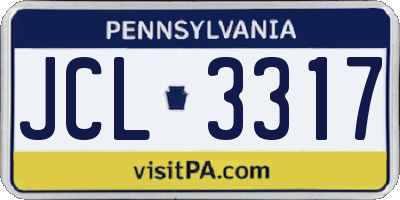 PA license plate JCL3317