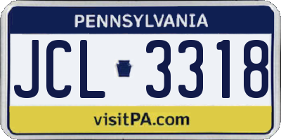 PA license plate JCL3318