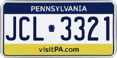 PA license plate JCL3321