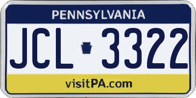 PA license plate JCL3322