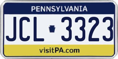 PA license plate JCL3323
