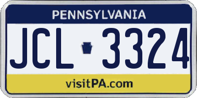 PA license plate JCL3324